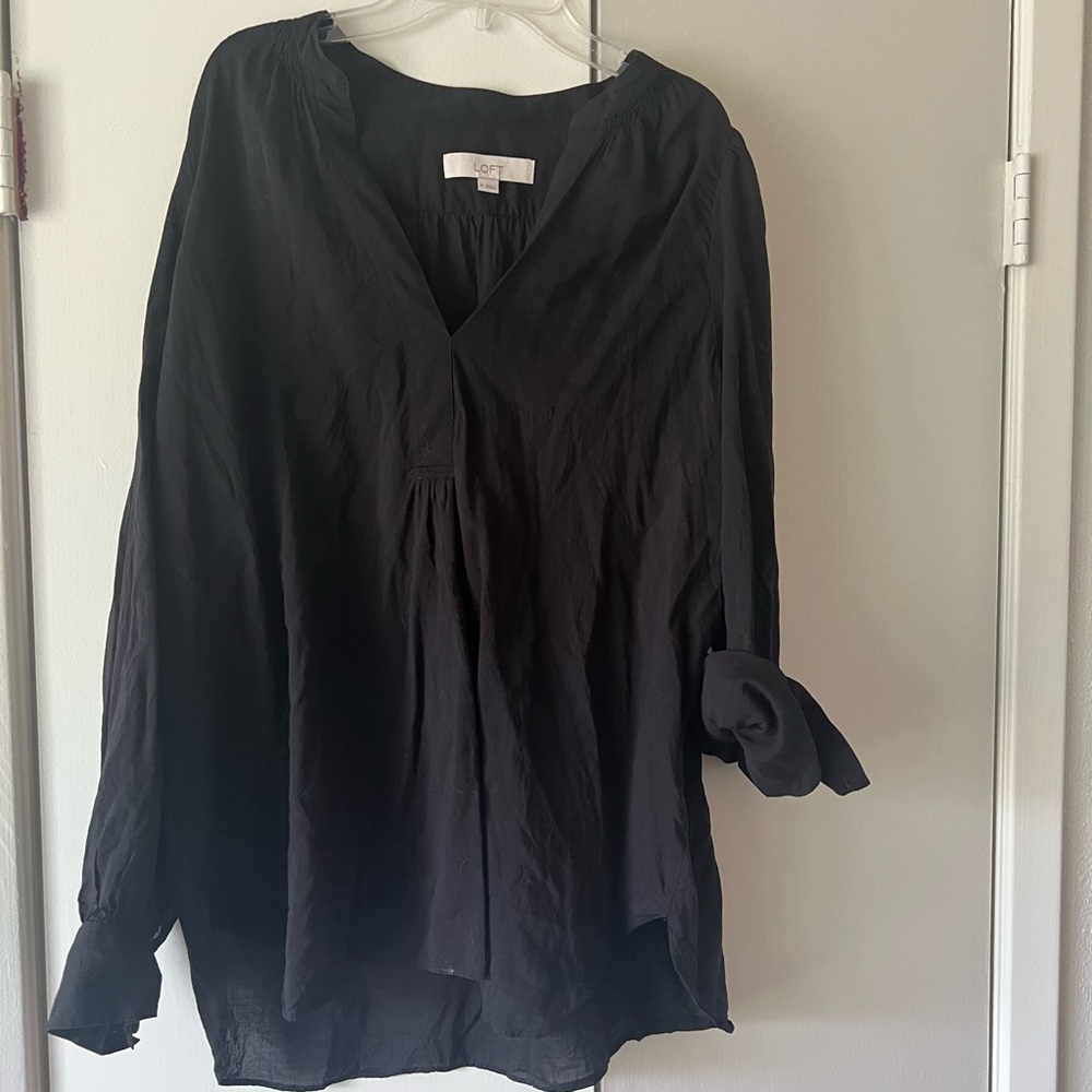 Loft Light Split Neck Tunic Blouse - image 1